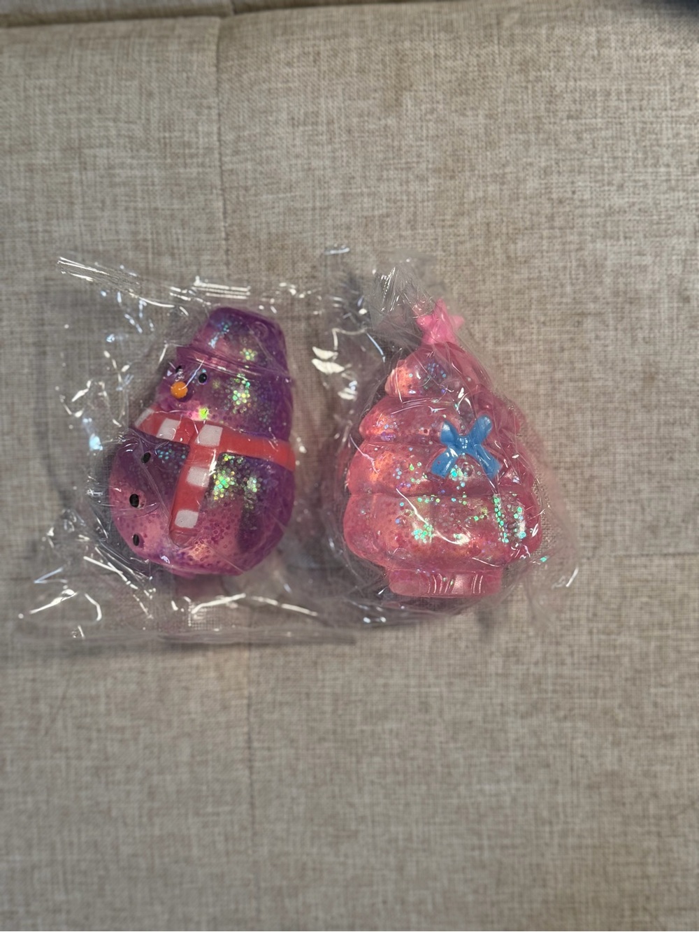 Christmas tree and snowman squishies